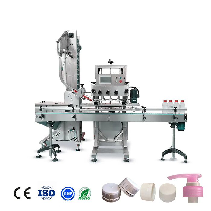 شیمپو کے لئے مکمل خودکار شیشے کی بوتل کیپنگ مشین۔